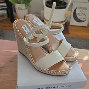 Steve Madden Ivory Wedge Sandals